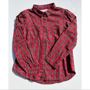 Cotton Tartan Zara Girls Western Button Down Top